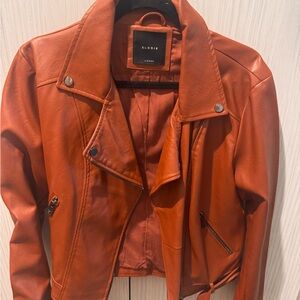 Elodie Women's Orange Leather Jacket